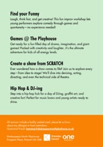 A list of our Summer HAF Programme